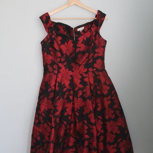 Red and Black Cocktail Dress